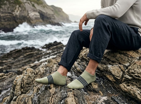 Chaussettes basse Zumaia - Vert sauge