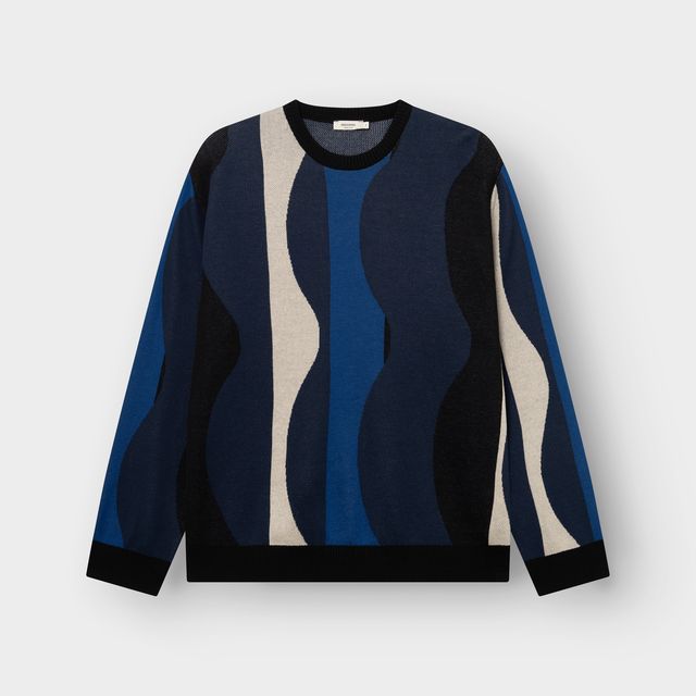 Sweat MORA Wavy stripe - Bleu