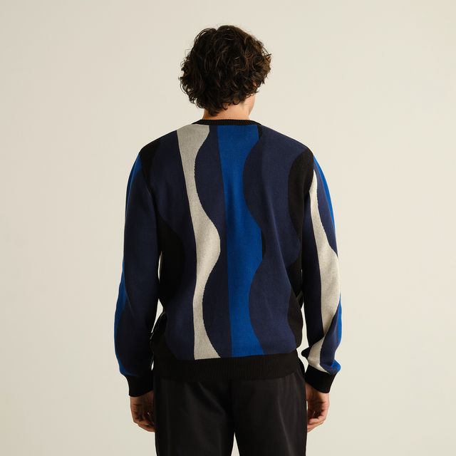 Sweat MORA Wavy stripe - Bleu