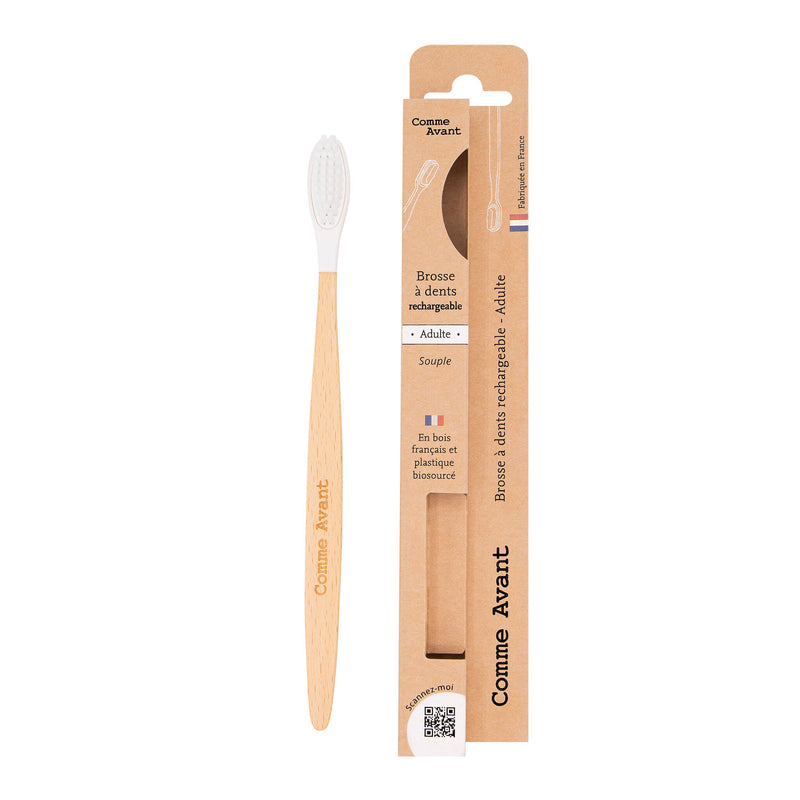 Brosse à dent en bois de Hêtre - Adulte (souple)