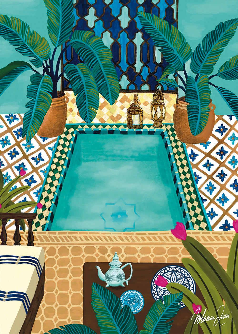 Puzzle 1000 pièces - Riad bleu