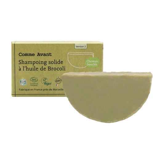 Shampoing solide à l'huile de brocoli (cheveux bouclés)