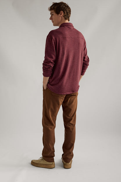 Chemise en jersey BLEIKSOYA - Lie de vin
